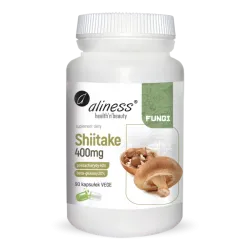 Shiitake 400 mg 90 kapsułek Aliness – polisacharydy, beta‑glukany, ekstrakt z owocników Lentinula edodes
