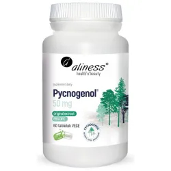 Pycnogenol® 50 mg 65% OPC 60 tabletek Aliness – ekstrakt z kory sosny nadmorskiej (Pinus pinaster)