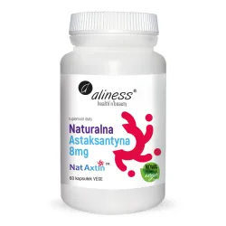 Astaksantyna NatAxtin® 8 mg naturalna 60 kapsułek Aliness – astaksantyna z alg Haematococcus pluvialis