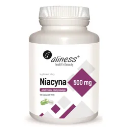 Niacyna 500 mg – 100 kapsułek Aliness Amid kwasu nikotynowego – forma witaminy B3