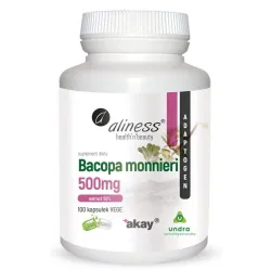 Bacopa monnieri Extract 50% – 100 kapsułek Aliness Bakopa drobnolistna – Brahmi – ekstrakt standaryzowany na 50% bakozydów