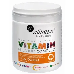 Vitamin Premium Complex dla dzieci w proszku 120 g Aliness – Spectra™, witamina E, B12 (metylokobalamina), K2 VitaMK7®