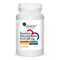 Diosmina mikronizowana PLUS 500 mg – 100 tabletek Aliness – diosmina, hesperydyna, witamina C, rutyna