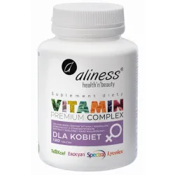 Vitamin Premium Complex dla kobiet 120 tabletek Aliness – Spectra™, witamina E (D‑alfa‑tokoferol), B12 (metylokobalamina), K2 VitaMK7
