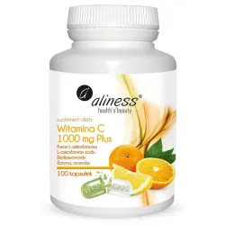Witamina C 1000 mg + rutyna + bioflawonoidy + acerola – 100 kapsułek vege Aliness