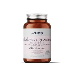 UNS Pluskwica Groniasta – kompleks roślinny dla kobiet: pluskwica groniasta (Black Cohosh, Actaea racemosa), BioPerine® – 60 kapsułek