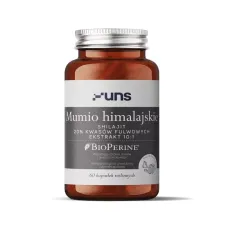 UNS Mumio Himalajskie – kompleks adaptogenny: mumio (shilajit, Asphaltum punjabianum), kwasy fulwowe, BioPerine® – 60 kapsułek