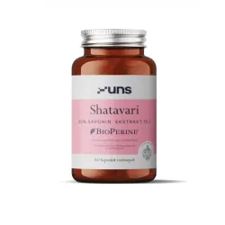 UNS Shatavari – kompleks roślinny dla kobiet: shatavari (Asparagus racemosus), saponiny, BioPerine® – 60 kapsułek