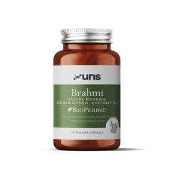 UNS Brahmi – kompleks wspierający koncentrację i równowagę umysłową: brahmi (Bacopa monnieri), bakozydy, BioPerine® – 60 kapsułek