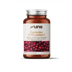 UNS Żurawina + Witamina C – kompleks dla układu moczowego: żurawina (Vaccinium macrocarpon), witamina C (kwas L‑askorbinowy) – 60 kapsułek