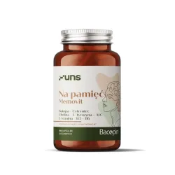 UNS Memovit – kompleks wspierający pamięć i koncentrację: bacopa monnieri, schisandra chinensis, ALCAR, cholina, L‑teanina, L‑tyrozyna – 90 kapsułek