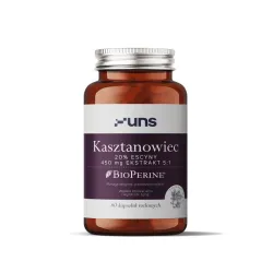 UNS Kasztanowiec – kompleks roślinny wspierający krążenie: kasztanowiec zwyczajny (Aesculus hippocastanum), escyna, BioPerine® – 60 kapsułek