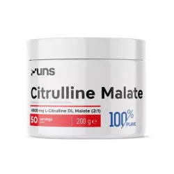 UNS Citrulline Malate – wsparcie wydolności i regeneracji: jabłczan L‑cytruliny, L‑cytrulina – 200 g