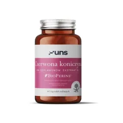 UNS Czerwona Koniczyna 500 mg – roślinne wsparcie równowagi hormonalnej: czerwona koniczyna (Trifolium pratense L.), 8% izoflawonów, BioPerine® – 60 kapsułek