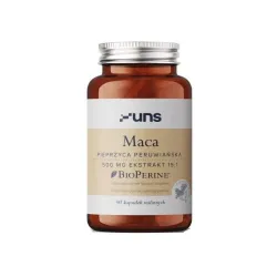 UNS Maca 500 mg – adaptogen wspierający energię i witalność: maca peruwiańska (Lepidium meyenii Walp.), beta‑ekdysteron, fitogeny, BioPerine® – 90 kapsułek