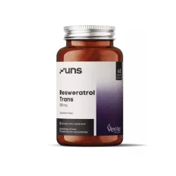 UNS Resweratrol Trans 300 mg – zaawansowane wsparcie antyoksydacyjne: 98% trans‑resweratrol Veri‑Te™, fermentacja drożdży Saccharomyces cerevisiae – 60 kapsułek