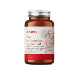 UNS Permenvit – kompleksowe wsparcie męskiej witalności i sprawności organizmu: tribulus terrestris, żeń‑szeń, maca, kozieradka (Trigonella foenum‑graecum L.), muira puama, L‑arginina, cynk, witamina B6 – 60 kapsułek
