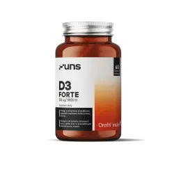 UNS Witamina D3 Forte 200 µg – intensywne wsparcie odporności i układu kostnego: witamina D3 (cholekalcyferol), inulina OraftiGR® z korzenia cykorii – 60 kapsułek