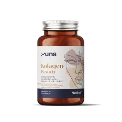 UNS Kolagen Beauty – wsparcie skóry, włosów, paznokci i elastyczności tkanek: kolagen morski NatiCol®, kwas hialuronowy, biotyna, cynk, witamina C (kwas L‑askorbinowy) – 60 kapsułek