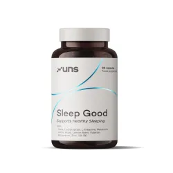 UNS Sleep Good – kompleksowe wsparcie snu i nocnej regeneracji: magnez (cytrynian), GABA, L‑tryptofan, L‑teanina, melatonina, cynk, witamina B6, ekstrakt z melisy i chmielu – 90 kapsułek