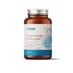UNS Prostavital – wsparcie prostaty i układu moczowo‑płciowego mężczyzn: dynia zwyczajna, palma sabałowa (Saw Palmetto), maca, pokrzywa, zielona herbata, likopen, witamina B6, cynk – 60 kapsułek