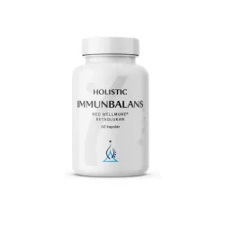 Holistic ImmunBalans Wellmune® – wsparcie odporności i ochrony organizmu: Wellmune® beta‑glukan 1,3/1,6, witamina C, witamina D, witamina B6, miedź, cynk, selen, magnez – kapsułki