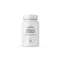 Holistic Omega‑3 Algolja – wsparcie pracy mózgu, serca i wzroku: olej z alg Schizochytrium sp., DHA, EPA – 60 kapsułek