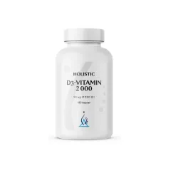 Holistic Witamina D3 2000 IU – długoterminowe wsparcie odporności, kości i mięśni: witamina D3 (cholekalcyferol z lanoliny) – 180 kapsułek