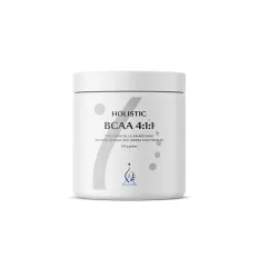 Holistic BCAA – wsparcie regeneracji mięśni i wydolności fizycznej: aminokwasy BCAA: L‑leucyna, L‑izoleucyna, L‑walina – proszek – 300 g