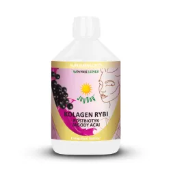 Joy Day Kolagen rybi 500ml postbiotyk jagody Acai kwas hialuronowy hydrolizowany kolagen rybi bioferment postbiotyczny