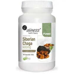 Siberian Chaga 400mg 90 kaps. Aliness  kompleks chromogeniczny błyskoporek podkorowy Inonotus obliquus