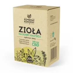 Zioła na dobry nastrój 500 mg CBD 100 kaps. Kombinat Konopny  konopie włókniste Cannabis sativa korzeń kozłka Radix valerianae