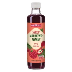 Syrop malinowo - różany 250ml Polska Róża 55% soku NFC syrop do herbaty i wody