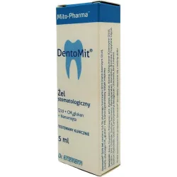 Dentomit®żel 5ml mitopharma Dr. Enzmann Stany zapalne śluzówki jamy ustnej i dziąseł nanokoenzym Q10 nanomięta betaglukan