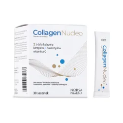 Collagen Nucleo 30 sasz. Norsa Pharma kolagen wołowy kolagen z dorsza nukleotydy urydyna cytydyna inozyna guanozyna adenozyna