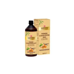 Sok z Kłącza kurkumy i owoców pieprzu 1000ml Sattva Ayurveda Turmeric  curcuma longa