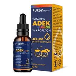 Witamina ADEK Junior 30ml Pureo Health octan-d-alfa-tokoferyl menachinon cholekalcyferol palmitynian retinylu