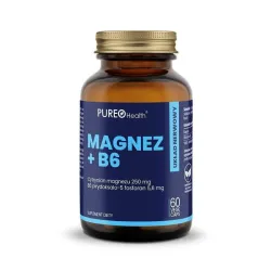 Magnez + B6 - 60 kaps. Pureo Health cytrynian magnezu pirydoksalo-5-fosforan