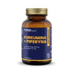 Kurkumina + Piperyna 60 kaps. Pureo Health Ostryż długi pieprz czarny Curcuma longa kurkuminoidy