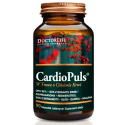 CardioPuls 90 kaps. DoctorLife opc sok z granatu ashwagandha resweratrol sok z bergamoty głóg oliwka arjuna