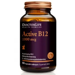 Witamina B12 - 60 kaps. Active B12 DoctorLife metylokobalamina deoksyadenozynokobalamina