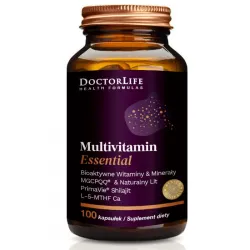 Multivitamin Essential 100 kaps. DoctorLife multiwitaminy bioaktywne witaminy i minerały magnez kwas askorbinowy ryboflawina