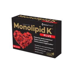 Monolipid K Plus 30 kaps. XenicoPharma monakolina K koenzym Q10 ekstrajt z czosnku Citrus Bergamia Risso