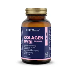 Kolagen Rybi Complex+ 60 kaps. Pureo Health  kolagen kwas L-askorbinowy biotyna kwas hialuronowy kurkuma miedź