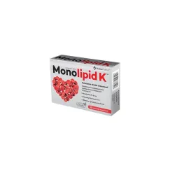 Monolipid K 30 kaps. Xenico Pharm Ekstrakt z czerwonego ryżu Monakolina K koenzym Q10 chrom witamina B6 B12