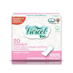 Wkładki higieniczne składane 20 szt. z organicznej bawełny niebielone chlorem kompostowalne  Vivicot Bio