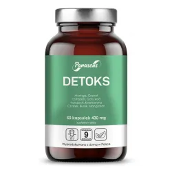 Detoks - 50 kapsułek 430 mg - Panaseus Moringa Granat ostropest Gotu kola karczoch Kwercytyna Czystek Burak Mangostan