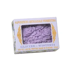 NATURALNE MYDŁO O ZAPACHU GLICYNII, 125 G, W PUDEŁKU Z OKIENKIEM - SAPONIFICIO ARTIGIANALE FIORENTINO