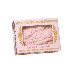 NATURALNE MYDŁO O ZAPACHU RÓŻY, 125 G, W PUDEŁKU Z OKIENKIEM - SAPONIFICIO ARTIGIANALE FIORENTINO