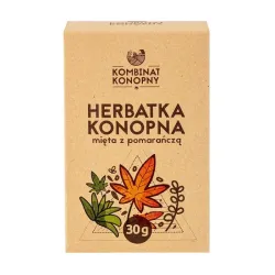 Herbatka konopna mieta z pomarańczą 30g Kombinat Konopny  Cannabis sativa mięta pomarańcza kannabinoidy terpeny flawonoidy